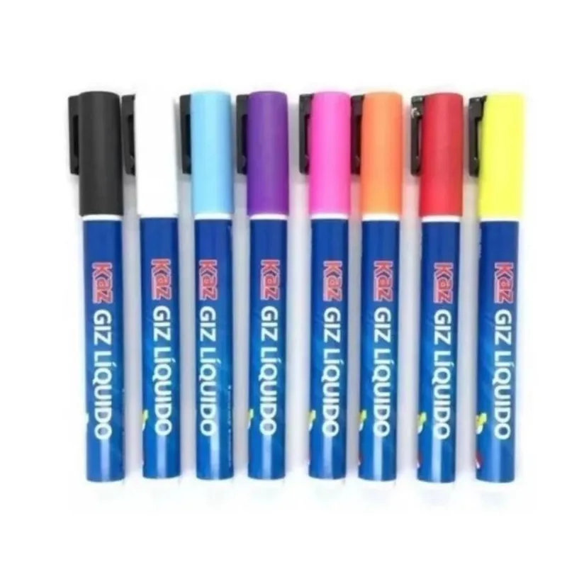 8 Giz Líquido Marcador Colorido Lousa Vidro Carro Espelho Ka
