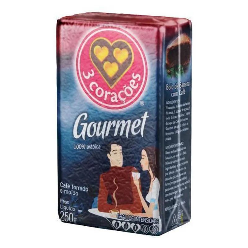 Kit 3 Pacotes De Café 3 Corações Gourmet 100% Arabica 250g