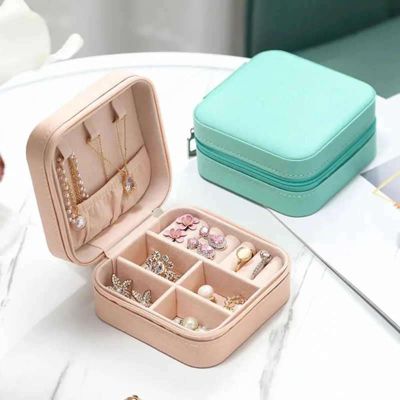 Mini Porta Jóias Maleta 14 Compartimentos Aveludado -Cores
