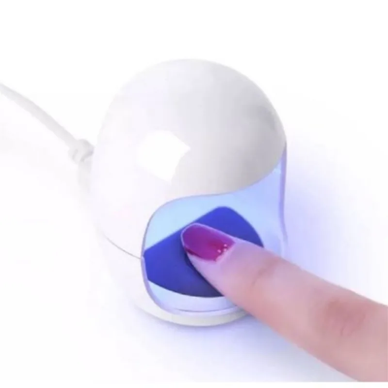 Mini Cabine Digital 6w Usb Unhas Gel Acrígel Branco/rosa
