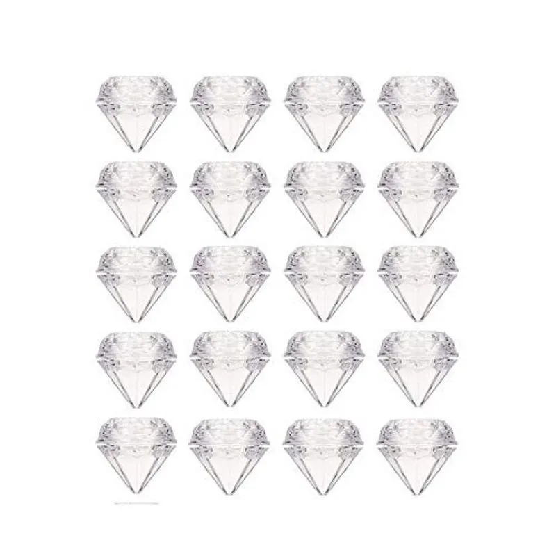 Qixivcom 25 Pcs 5g Caixa de Creme Transparente Frascos Diamante em forma de vazio recipiente cosmético recarregável Jar pote com tampa Maquiagem Amostra Trial Case Armazenamento para Lip Blam Loção Cr