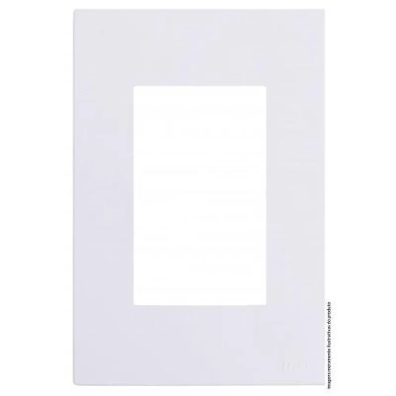 Placa Para 3 Modulos Com Suporte 4x2 - Recta Branco Gloss