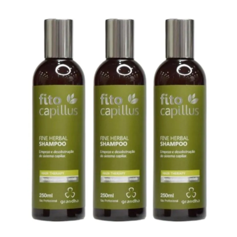 03 Shampoo Fito Capillus Fine Herbal 250ml Cada