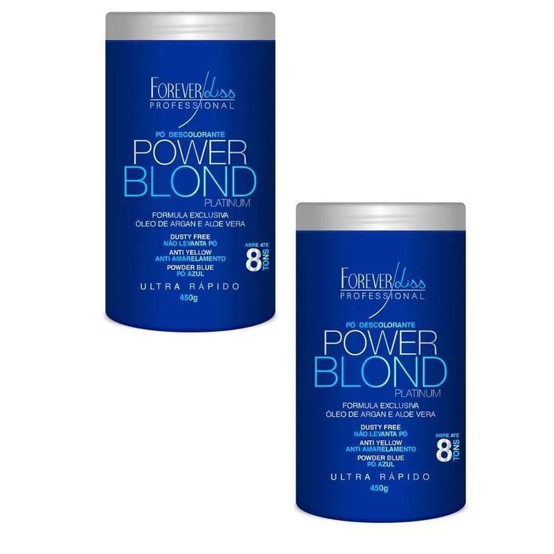 Combo Po Descolorante Platinum Forever Liss 450g