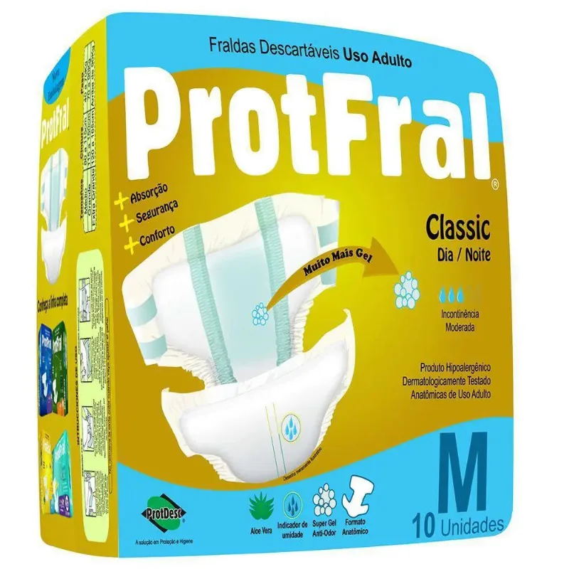 Fralda Geriatrica Protfral Classic Noite E Dia Tamanho M