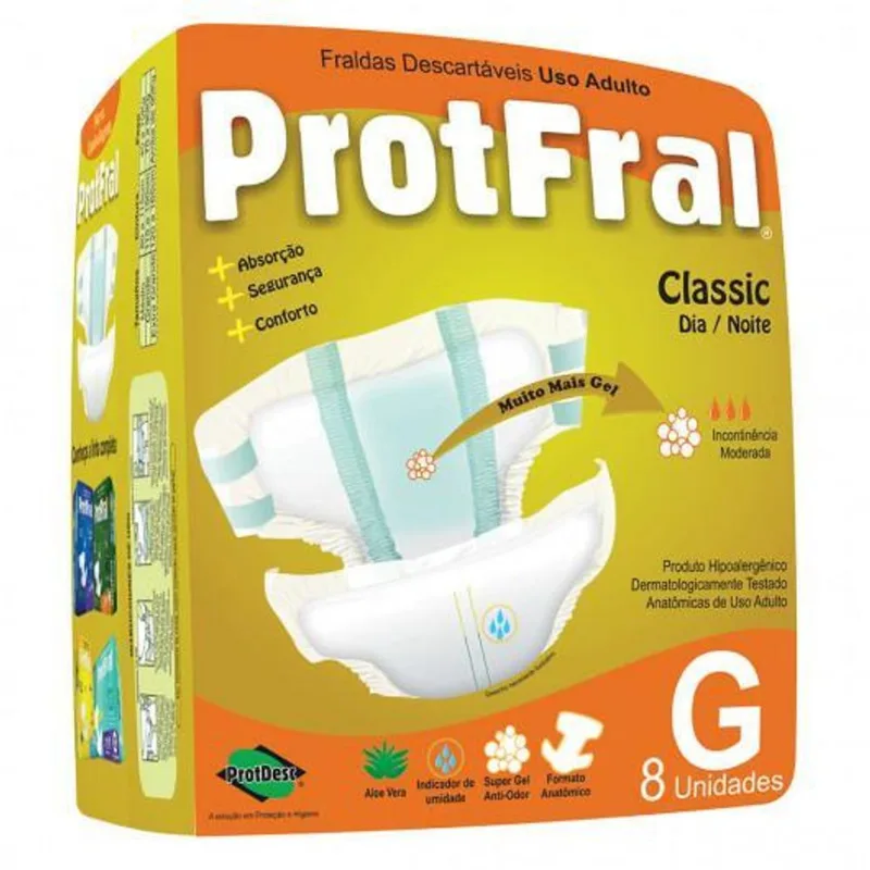 Fralda Geriatrica Protfral Classic Noite E Dia Tamanho G