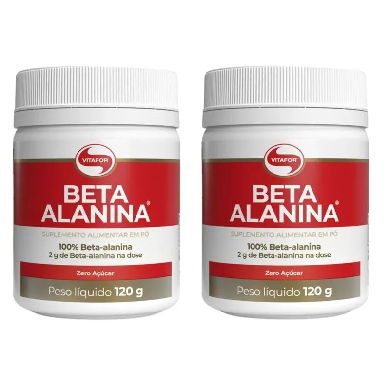 Suplemento Beta Alanina 120g Vitafor Kit 02 Unidades