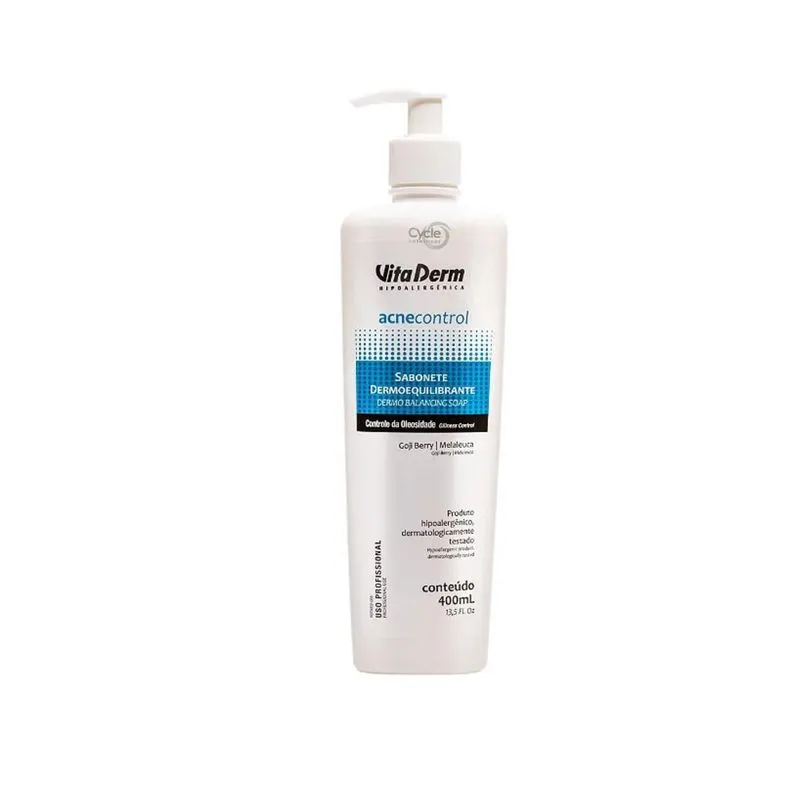Sabonete Dermoequilibrante 400ml Vita Derm Acne Control