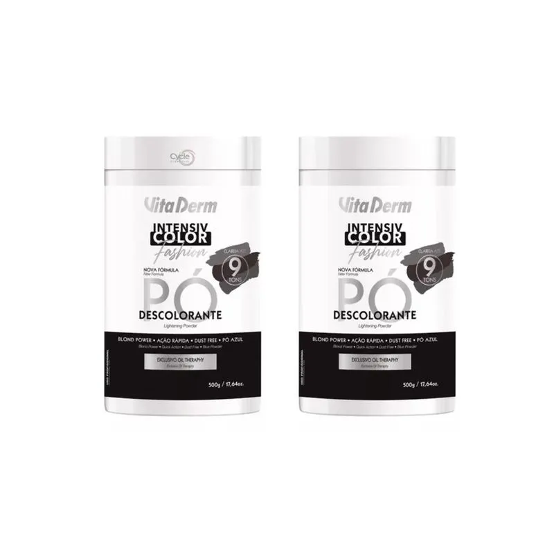 Kit Com 2 Pó Descolorante Extra Rápido 500g Vita Derm