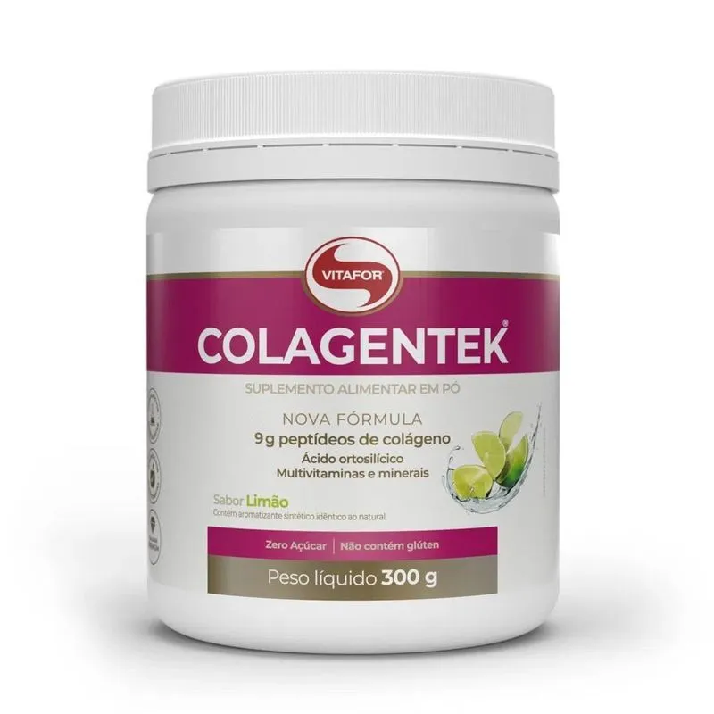 Colagentek Colágeno Hidrolisado (300g) Limão - Vitafor