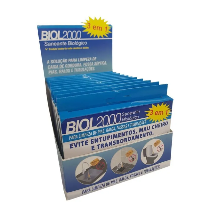 Biol 2000 Display C/ 12 Cartelas- Limpa Caixa De Gordura