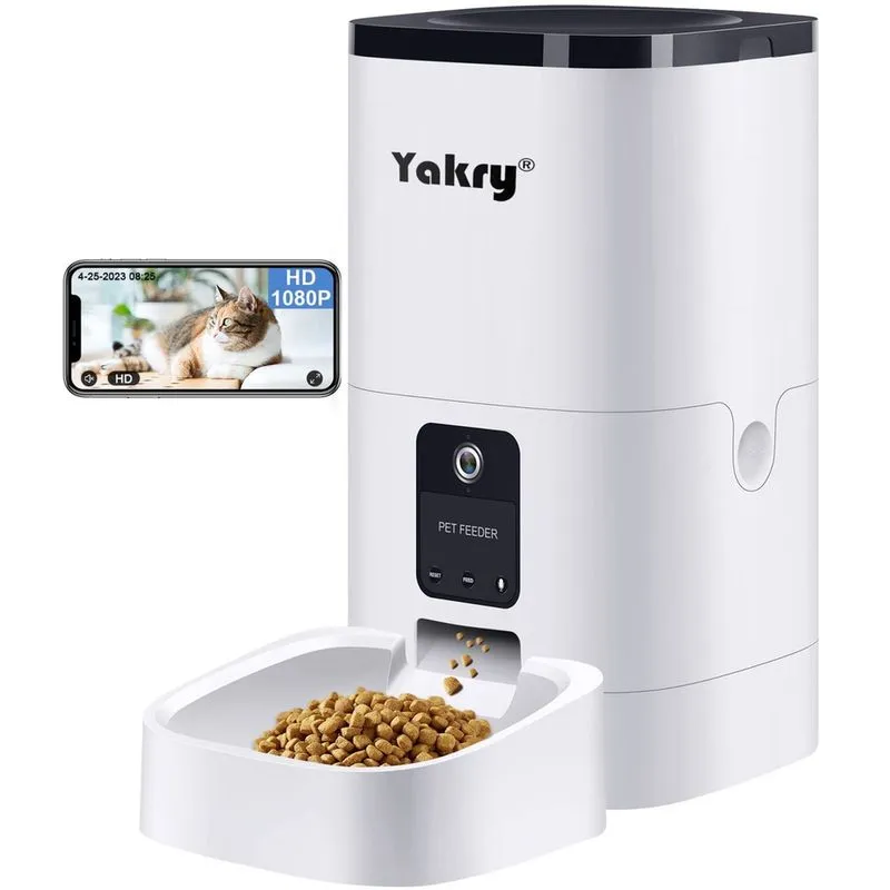 Alimentador automático para cães Yakry com câmera 6L/1500ml WiFi App