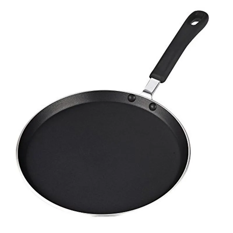 Cook N Home 10,25 polegadas antiaderente heavy gauge Crepe Pancake Pan Griddle, 26cm, Preto