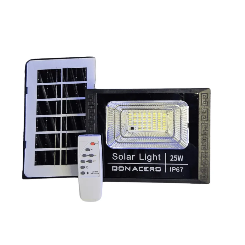 Reflector Led 25W Con Panel Solar Exterior + Control Remoto - DON ACERO
