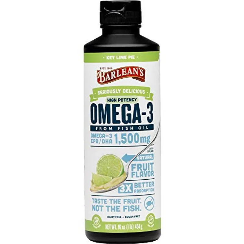 Barlean's Key Lime Pie High Potency Omega 3 Fish Oil Supplements - 1500mg De Ômega 3 Epa/dha Para Cérebro, Coração, Articulação E Saú