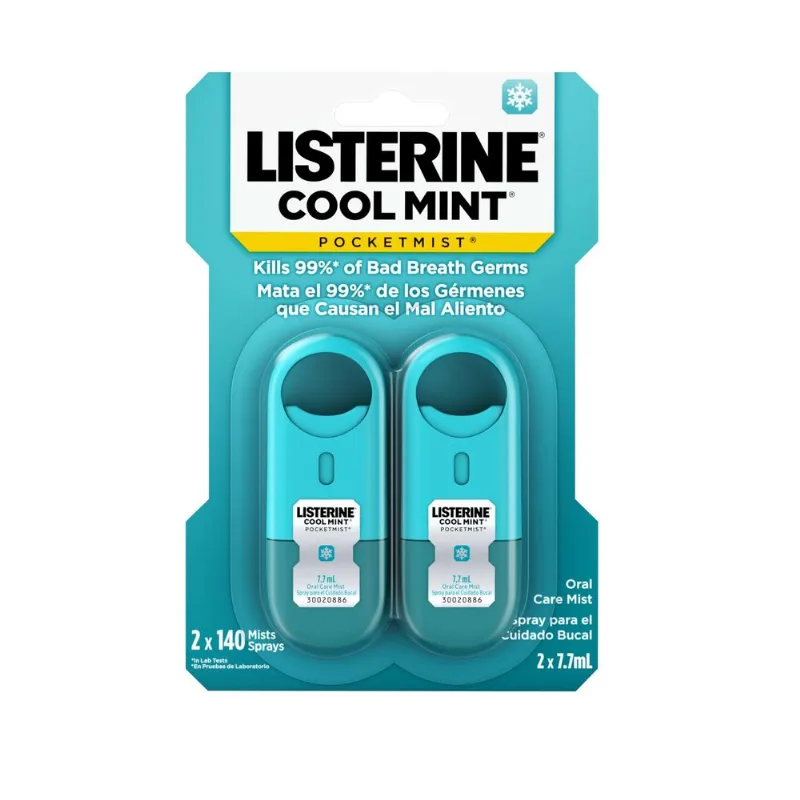 Mista De Higiene Bucal Listerine Cool Mint Pocketmist 2 X 7,7 Ml