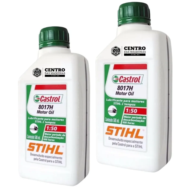 Kit Com 2 Unidades de Óleo 2 Tempos Castrol Stihl 500ml Alto Poder de Lubrificação Para Roçadeiras