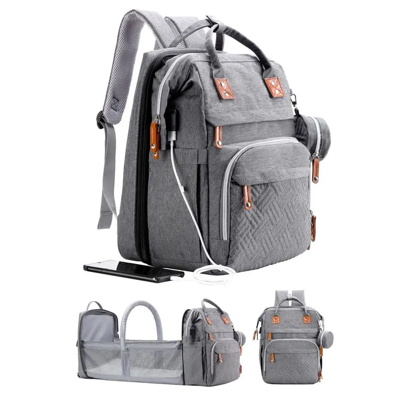 Mochila para fraldas ismgn Grande com Changing Station Grey