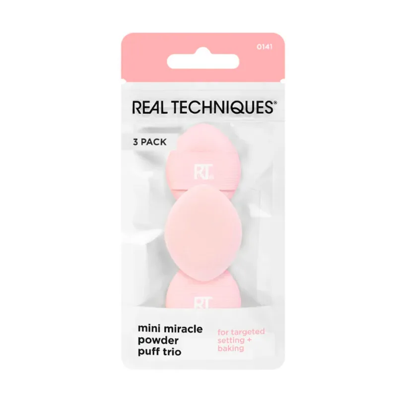 Kit Esponjas para Pó Real Techniques com 3 Unidades Rosa