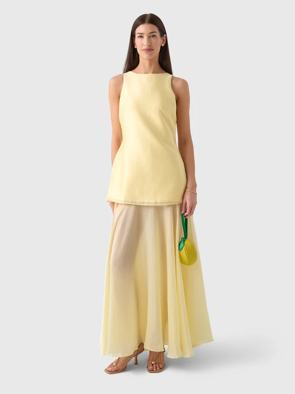 Marques Almeida Women's Double Layered Long Dress US8/AU12 / YELLOW