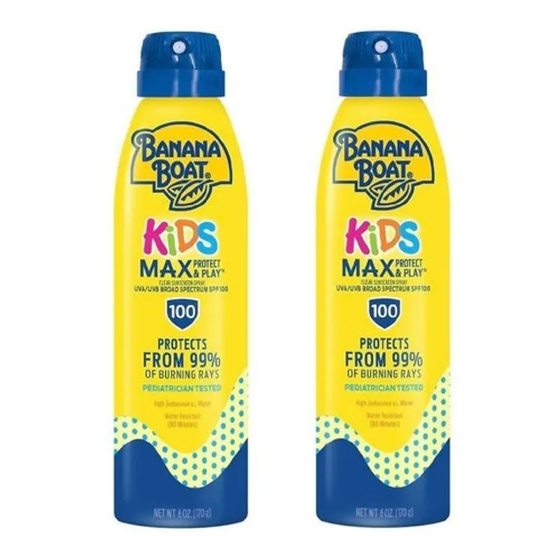 Kit 2 Protetores Solar Banana Boat Spray Max Protect 100 Fps