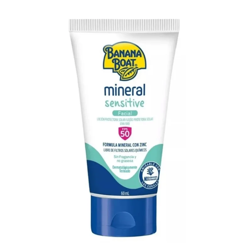 Protetor Solar Facial Banana Boat FPS 50 Mineral Sensitive 60ml PROT BANANA BOAT FPS50 60ML FACIAL MINER