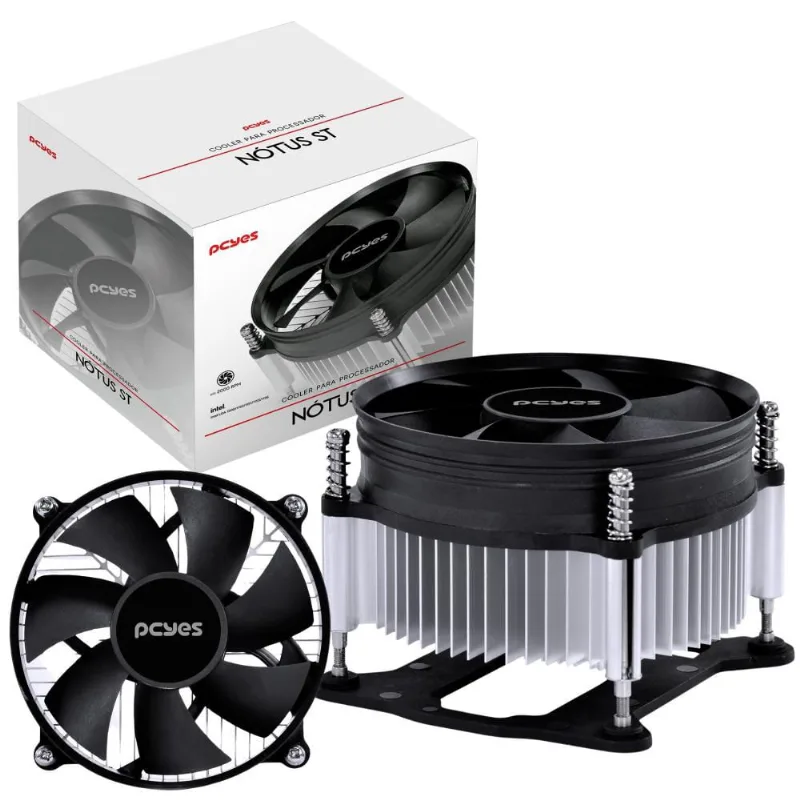 Cooler Pcyes Nótus Standart Gamer Para Processador Intel Core Tdp 65W 95mm Compatível com Lga 1200/1150/1151/1155/1156