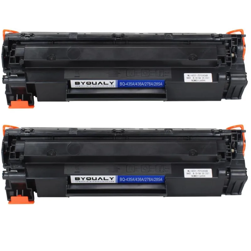 Kit 02 Unid Toner Impressão Preta Alto Rendimento 2.000 Páginas Compatível Com Impressora hp 435A/436A M1536dnf P1606dn M1522nf