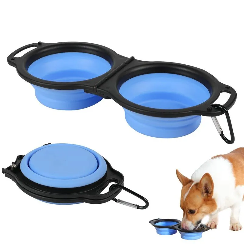 Taças dobráveis para cães Alcmfivl Alimentador portátil para animais de estimação