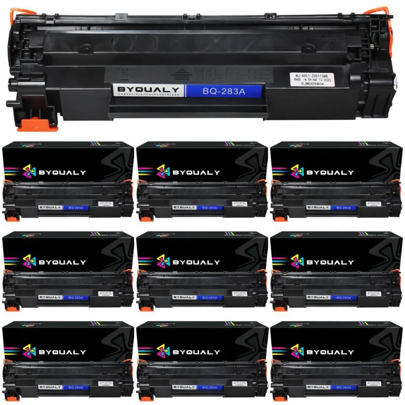 Kit 10 Unid Toner Com Impressão de 1.500 Páginas Alto Rendimento Compatível Impressora hp Laser Jet Pro CF283A M125/M127FN/M201/M125nw