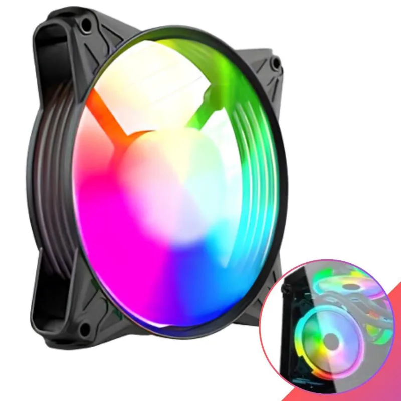 Cooler Fan Para Gabinete Gamer Ventoinha Com Iluminação Led Rgb Com 8 Cores Tamanho 120mm Eurus Clanm
