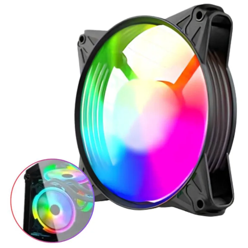 Ventoinha Cooler Fan Eurus Clanm Para Gabinete Gamer Tamanho 120mm Com Led Rgb Iluminação Com 8 Cores
