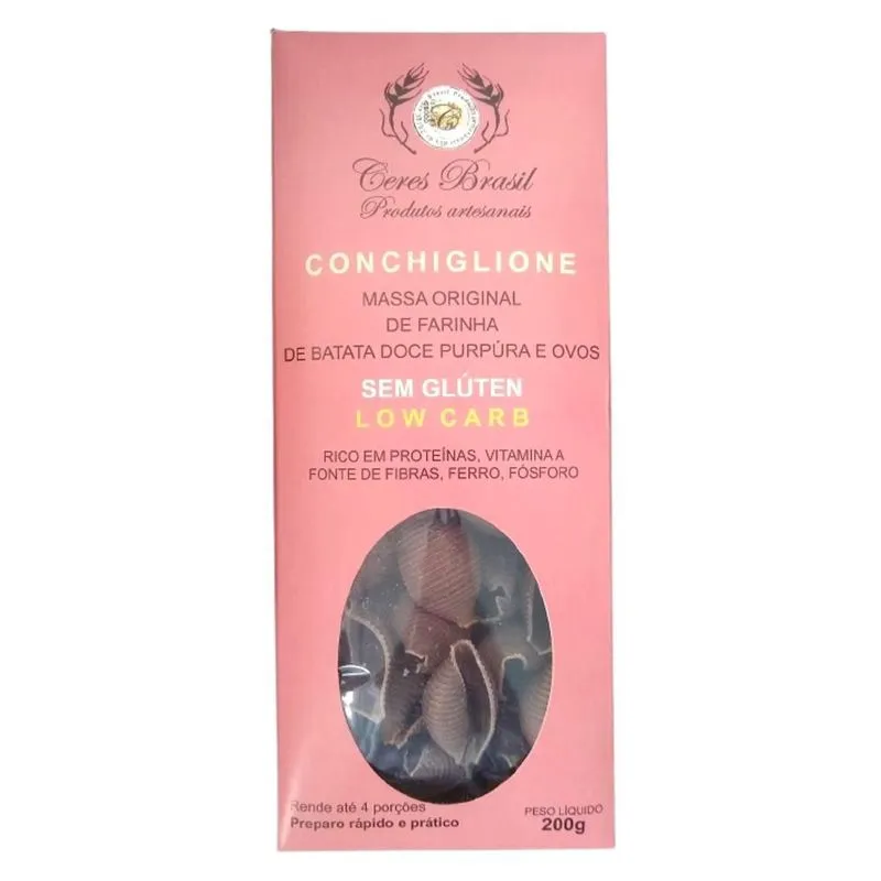 Macarrão Conchiglione De Batata Doce Sem Glúten Ceres 200g