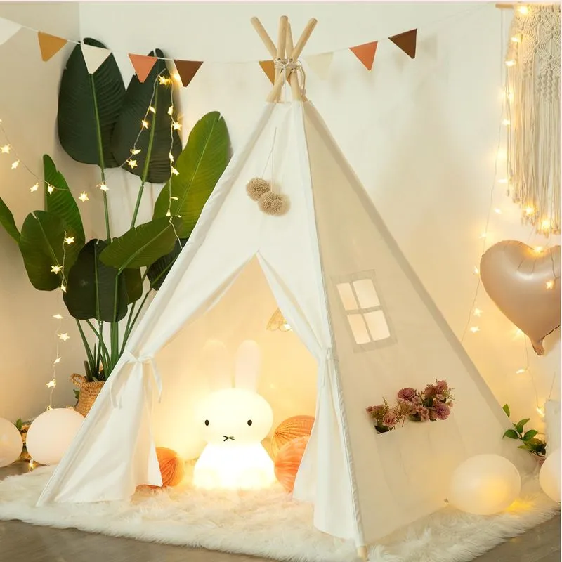 Tenda Teepee Rongfa Para Crianças, Portátil, Interna E Externa (branca)