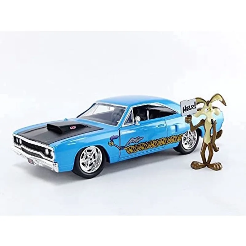 Jada 1:24 Diecast 1970 Plymouth Roadrunner com Wile E Coyote Figure