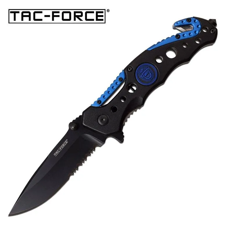 Canivete De Resgate Tac Force By Master Cutlery Abertura Assistida Tf723bl