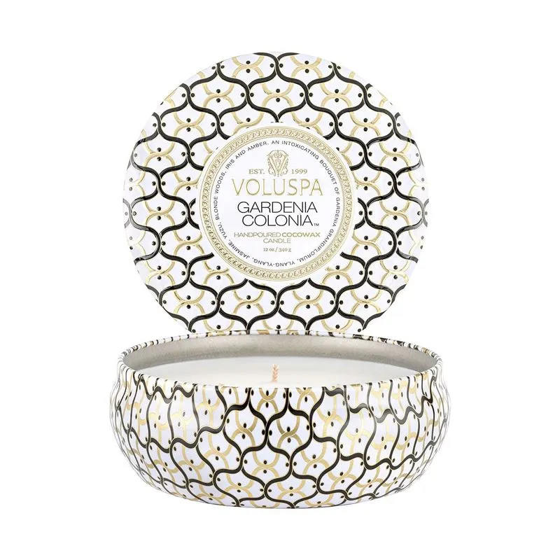 Vela Lata 3 Pavios Gardenia Colonia 60 Horas Voluspa