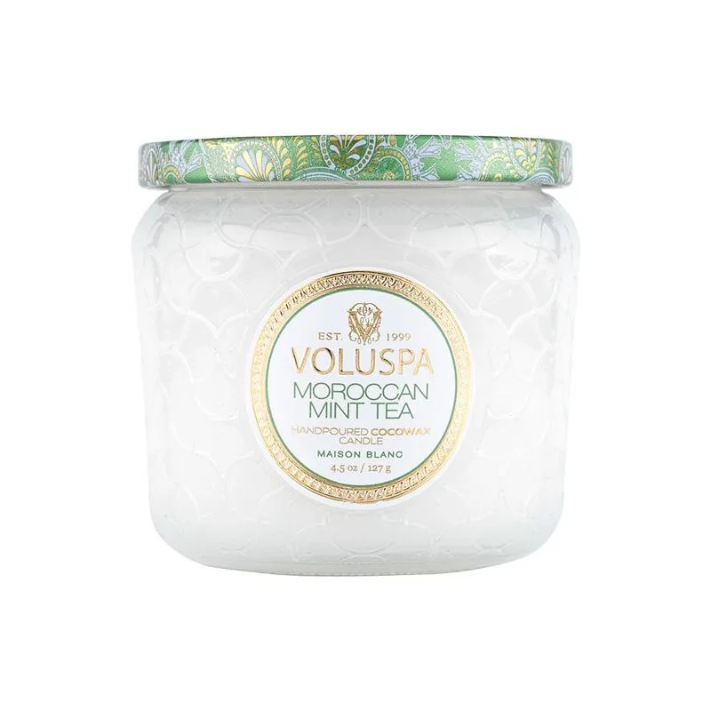 Vela Pote Vidro Moroccan Mint Tea 35 Horas Voluspa
