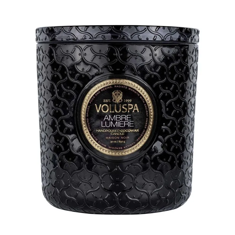 Vela Pote Vidro Luxe Ambre Lumiere 80 Horas Voluspa