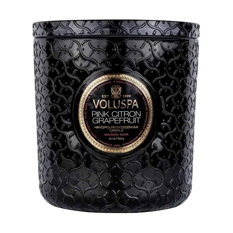Vela Pote Vidro Luxe Pink Citron Grapefruit 80 Horas Voluspa
