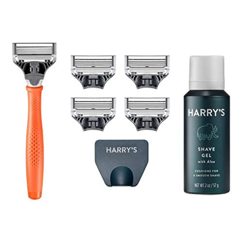 Conj. 5000mlâminas P/ Barbear - Capa Viagem, Gel Barbear, Laranja Brilhante