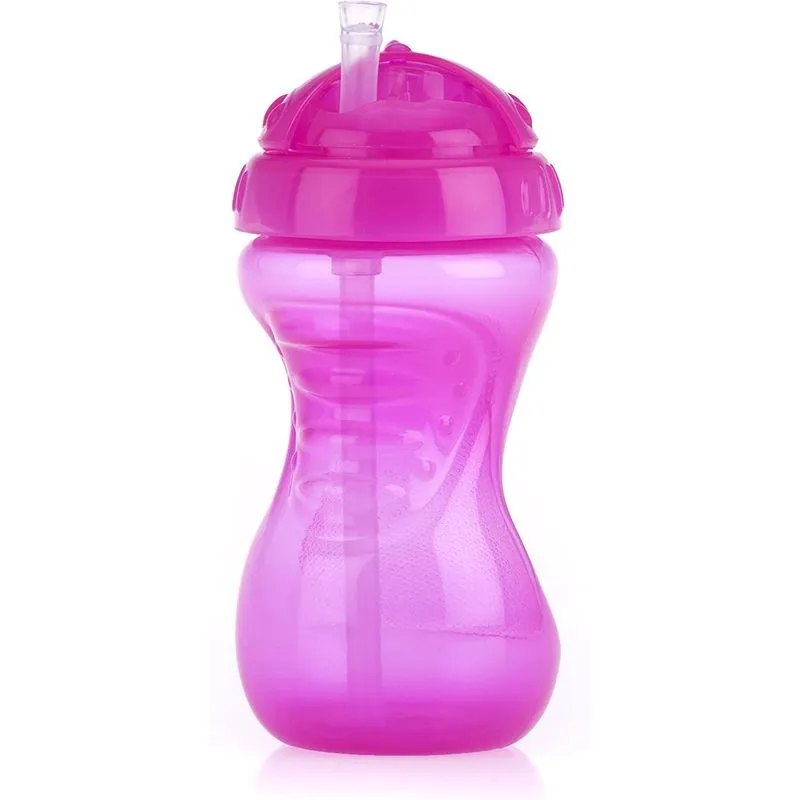 Nuby 1pk Twist N' Sip No Spill Straw Cup - Rosa / Aqua, Um