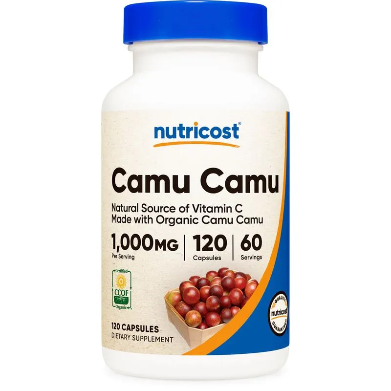 Nutricost Camu Camu 1000mg, 120 Cápsula - Certificado Ccof Feito Com Camu Camu Orgânico, Não-ogm, Sem Glúten