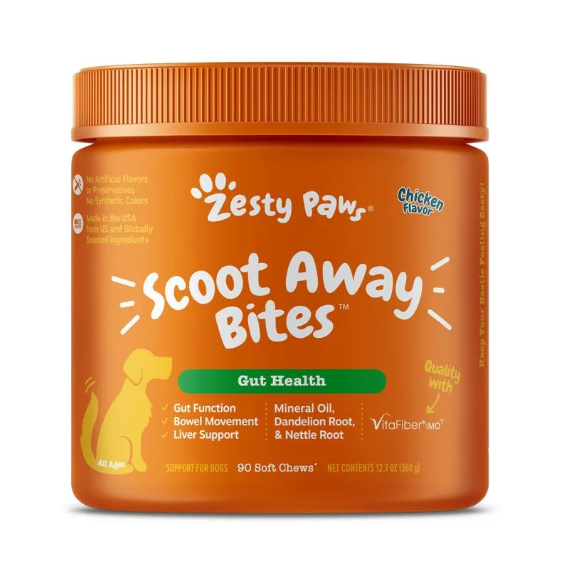 Suplemento Zesty Paws Scoot Away Soft Chews Para Cães