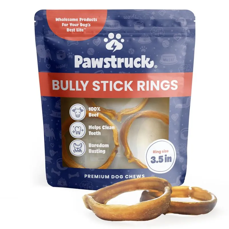 Anéis Dog Chew Pawstruck Bully Stick De 3,5 Polegadas Para Cães