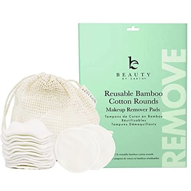 Almofadas Reutilizáveis de Algodão Reutilizável Removedor de Maquiagem - 14 Almofadas de Algodão de Bambu para Rosto, Almofadas Reutilizáveis de Remoção de Maquiagem, Rodadas de Algodão para Almofadas