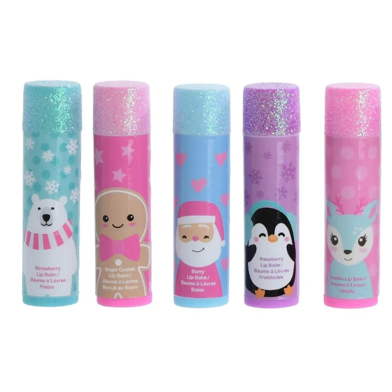 Iscream Winter Friends 5 Peças Perfumado Holiday Lip Balm Se