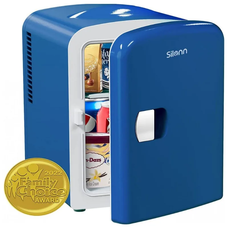 Mini Geladeira para Skincare Silonn ?SLRE01B1 4 Litros, 110V, 12V, Azul