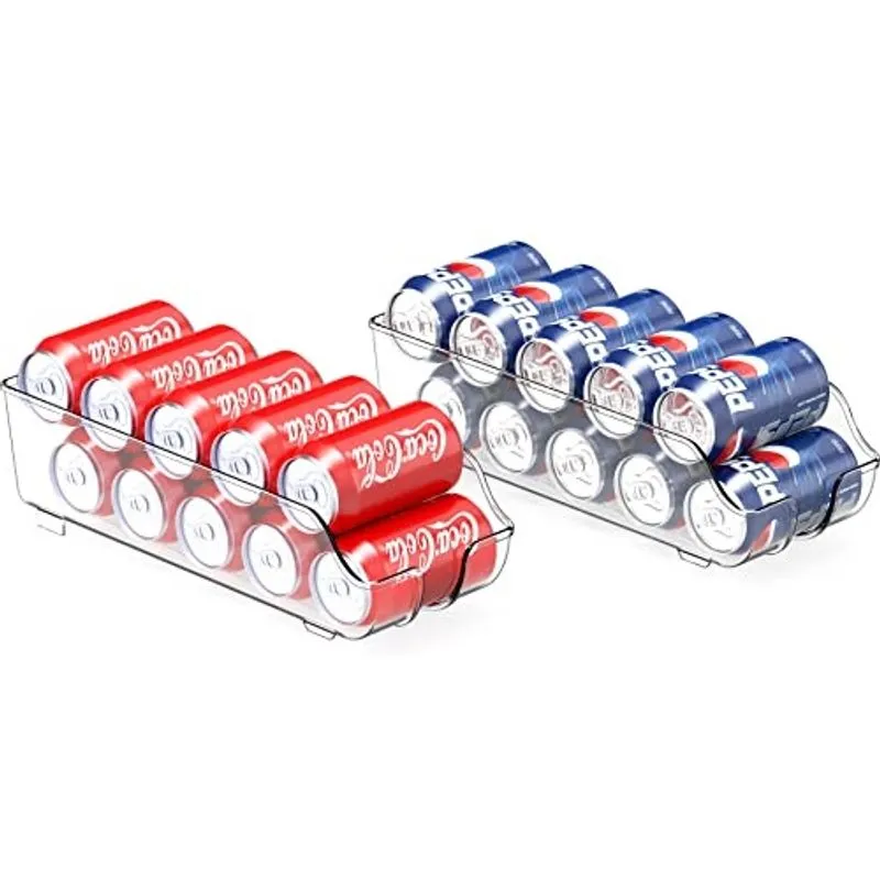 SimpleHouseware Soda Can Organizer para despensa / geladeira, claro, conjunto de 2
