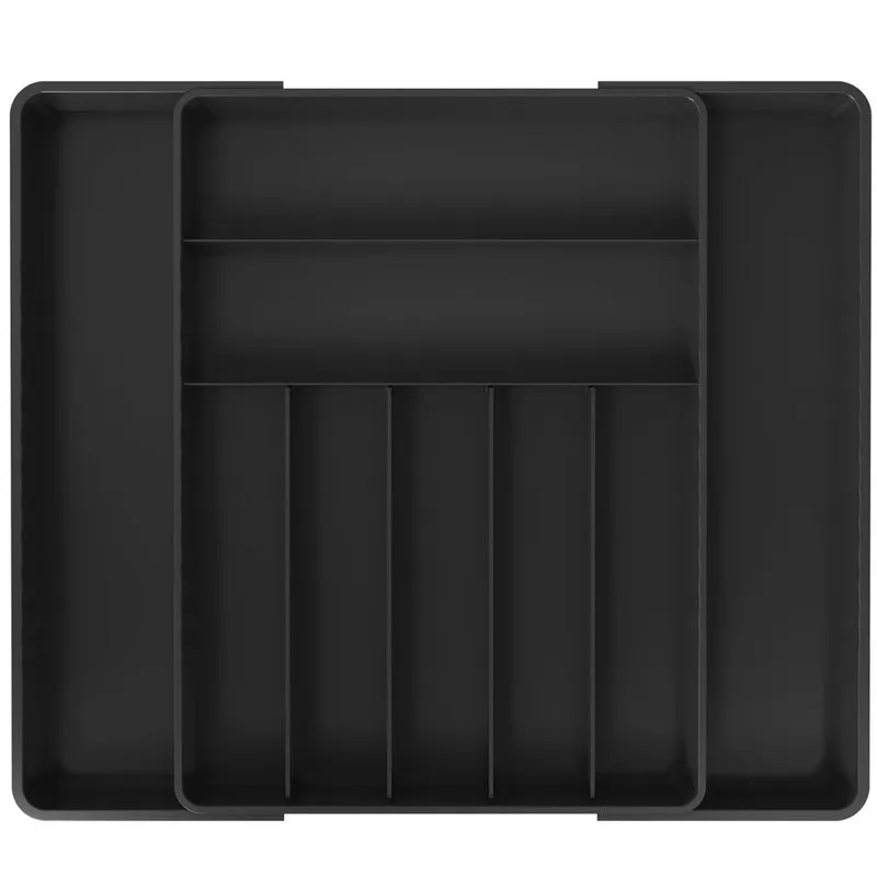 Simples Houseware Expansível Gaveta Cozinha Flatware Organizer, Preto